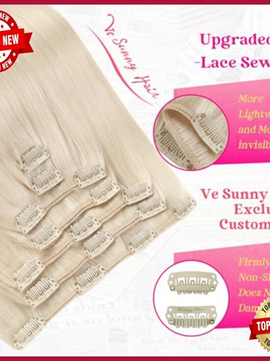18 Inch Human Hair Clip-In Extensions 7pc 120g for Volume Styling
